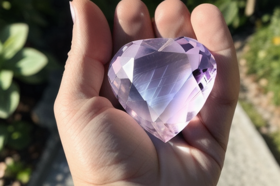 Kunzite crystal held in hand